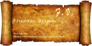 Fruchter Vilmos névjegykártya